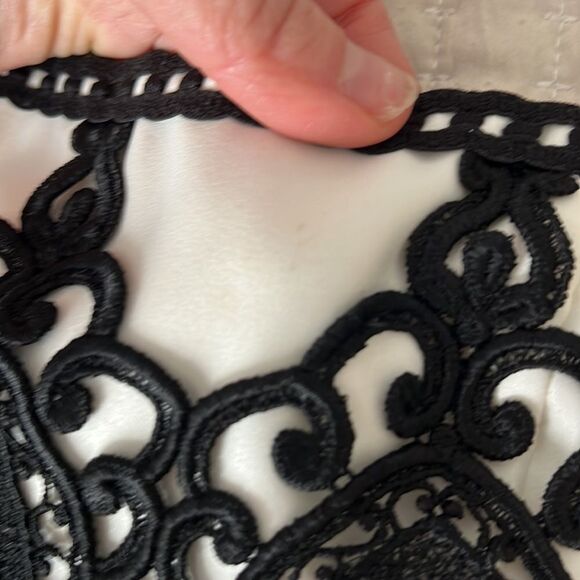 Jessica McClintock Dress Womens Size 6 Black White Empire Waist - Picture 5 of 7